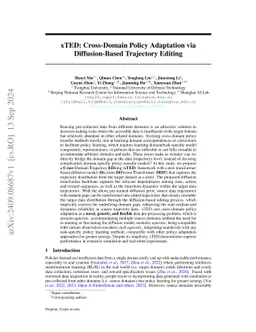 xTED: Cross-Domain Adaptation via Diffusion-Based Trajectory Editing