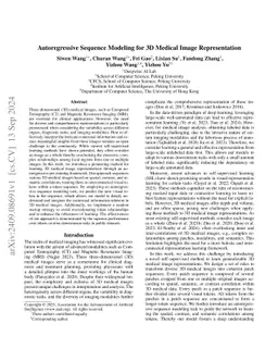 Autoregressive Sequence Modeling for 3D Medical Image Representation