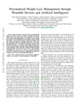 Personalized Weight Loss Management through Wearable Devices and
  Artificial Intelligence
