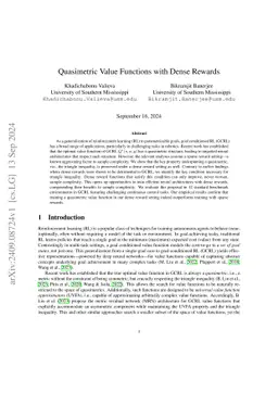 Quasimetric Value Functions with Dense Rewards