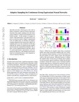 Adaptive Sampling for Continuous Group Equivariant Neural Networks
