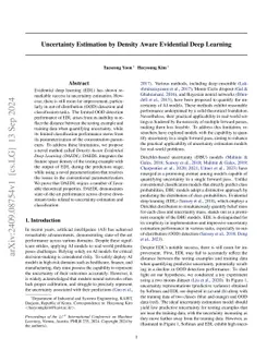 Uncertainty Estimation by Density Aware Evidential Deep Learning
