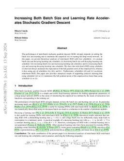 Increasing Both Batch Size and Learning Rate Accelerates Stochastic Gradient Descent