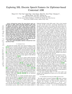 Exploring SSL Discrete Speech Features for Zipformer-based Contextual ASR