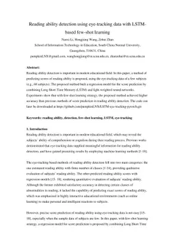 Reading ability detection using eye-tracking data with LSTM-based
  few-shot learning