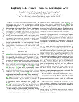 Exploring SSL Discrete Tokens for Multilingual ASR