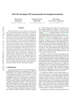 DeCLIP: Decoding CLIP representations for deepfake localization