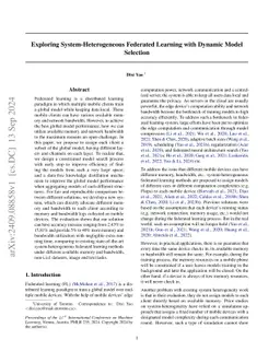 Exploring System-Heterogeneous Federated Learning with Dynamic Model
  Selection