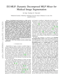 D2-MLP: Dynamic Decomposed MLP Mixer for Medical Image Segmentation