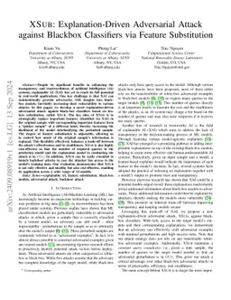 XSub: Explanation-Driven Adversarial Attack against Blackbox Classifiers
  via Feature Substitution