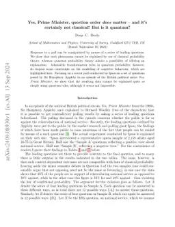 Yes, Prime Minister, question order does matter -- and it's certainly
  not classical! But is it quantum?