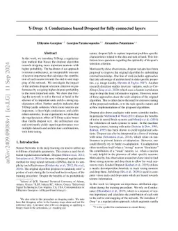 Y-Drop: A Conductance based Dropout for fully connected layers