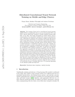 Distributed Convolutional Neural Network Training on Mobile and Edge
  Clusters