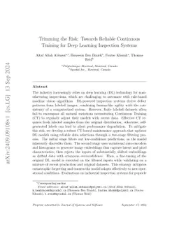 Trimming the Risk: Towards Reliable Continuous Training for Deep
  Learning Inspection Systems