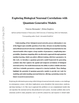 Exploring Biological Neuronal Correlations with Quantum Generative
  Models
