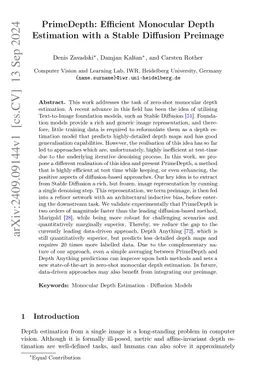 PrimeDepth: Efficient Monocular Depth Estimation with a Stable Diffusion
  Preimage