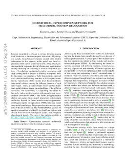 Hierarchical Hypercomplex Network for Multimodal Emotion Recognition