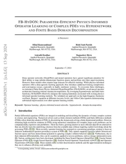 FB-HyDON: Parameter-Efficient Physics-Informed Operator Learning of
  Complex PDEs via Hypernetwork and Finite Basis Domain Decomposition