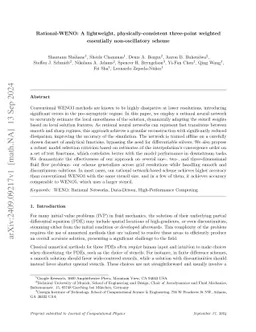 Rational-WENO: A lightweight, physically-consistent three-point weighted
  essentially non-oscillatory scheme