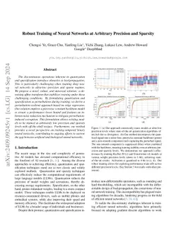 Robust Training of Neural Networks at Arbitrary Precision and Sparsity