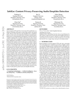 SafeEar: Content Privacy-Preserving Audio Deepfake Detection