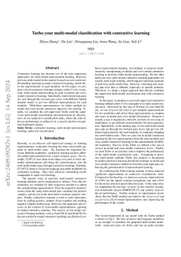 Turbo your multi-modal classification with contrastive learning