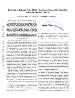 Registration between Point Cloud Streams and Sequential Bounding Boxes
  via Gradient Descent