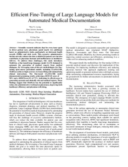 Efficient Fine-Tuning of Large Language Models for Automated Medical Documentation