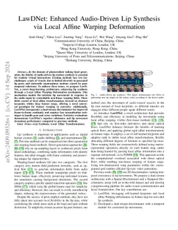 LawDNet: Enhanced Audio-Driven Lip Synthesis via Local Affine Warping
  Deformation