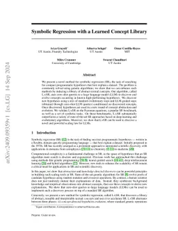 Symbolic Regression with a Learned Concept Library
