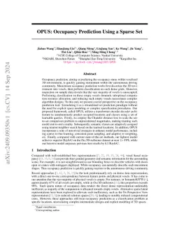 OPUS: Occupancy Prediction Using a Sparse Set