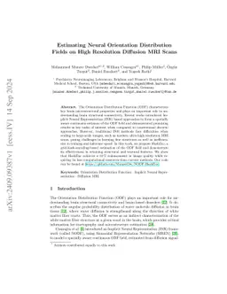 Estimating Neural Orientation Distribution Fields on High Resolution
  Diffusion MRI Scans