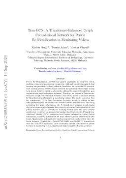 Tran-GCN: A Transformer-Enhanced Graph Convolutional Network for Person
  Re-Identification in Monitoring Videos