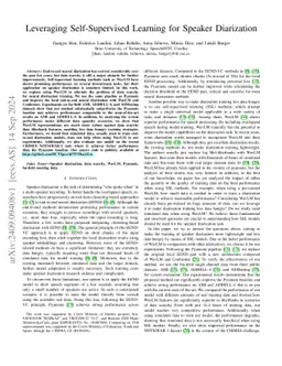 Leveraging Self-Supervised Learning for Speaker Diarization