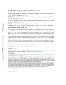 Distributed Clustering based on Distributional Kernel