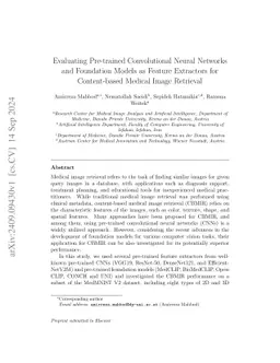 Evaluating Pre-trained Convolutional Neural Networks and Foundation Models as Feature Extractors for Content-based Medical Image Retrieval