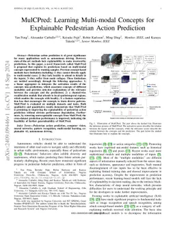 MulCPred: Learning Multi-modal Concepts for Explainable Pedestrian
  Action Prediction