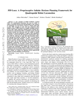 PIP-Loco: A Proprioceptive Infinite Horizon Planning Framework for Quadrupedal Robot Locomotion