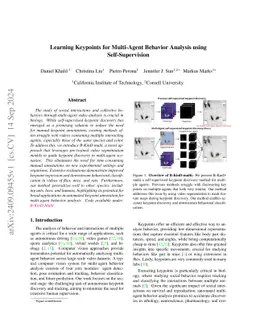 Learning Keypoints for Multi-Agent Behavior Analysis using
  Self-Supervision