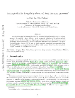 Asymptotics for irregularly observed long memory processes