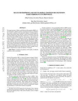Multi-Microphone and Multi-Modal Emotion Recognition in Reverberant Environment