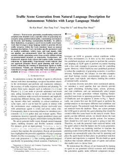 Traffic Scene Generation from Natural Language Description for Autonomous Vehicles with Large Language Model