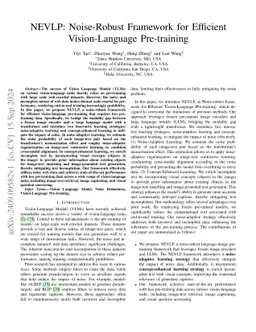 NEVLP: Noise-Robust Framework for Efficient Vision-Language Pre-training
