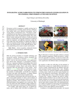 Integrating Audio Narrations to Strengthen Domain Generalization in
  Multimodal First-Person Action Recognition