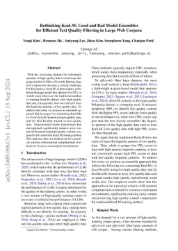 Rethinking KenLM: Good and Bad Model Ensembles for Efficient Text
  Quality Filtering in Large Web Corpora