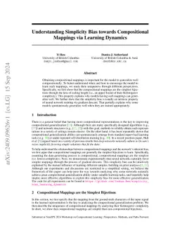Understanding Simplicity Bias towards Compositional Mappings via
  Learning Dynamics