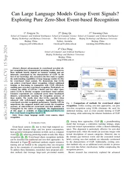 Can Large Language Models Grasp Event Signals? Exploring Pure Zero-Shot
  Event-based Recognition