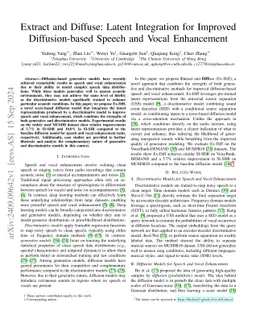 Extract and Diffuse: Latent Integration for Improved Diffusion-based Speech and Vocal Enhancement