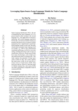 Leveraging Open-Source Large Language Models for Native Language Identification