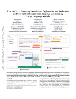 ExploreSelf: Fostering User-driven Exploration and Reflection on Personal Challenges with Adaptive Guidance by Large Language Models